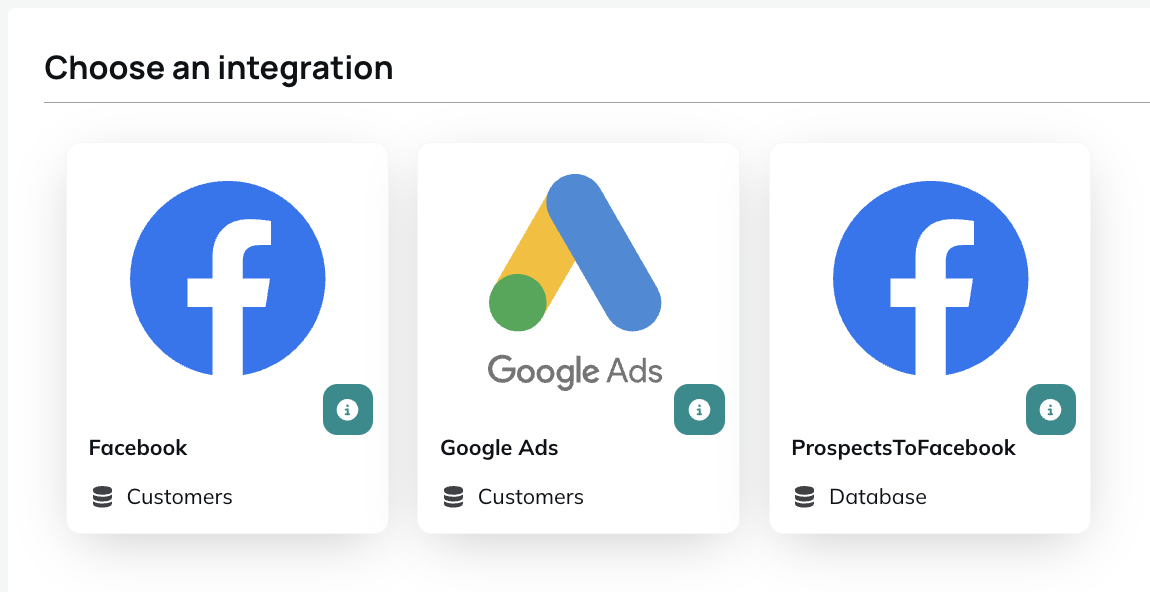 Select an integration