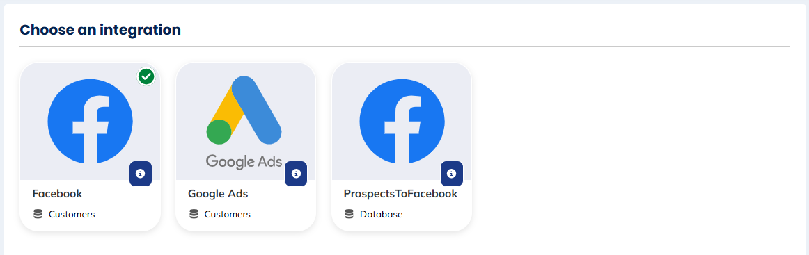 Select an integration
