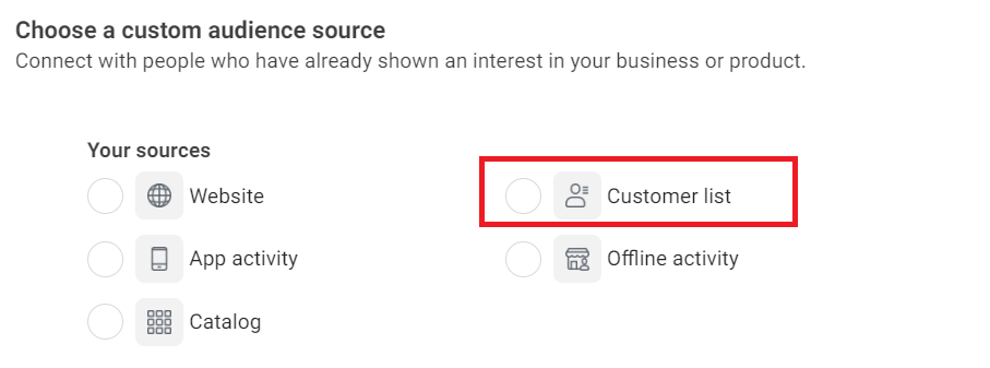 Customer list button