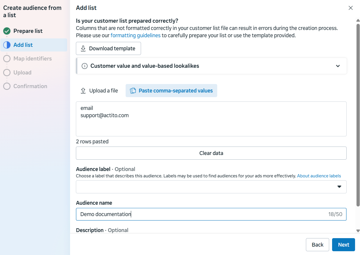 Add list step