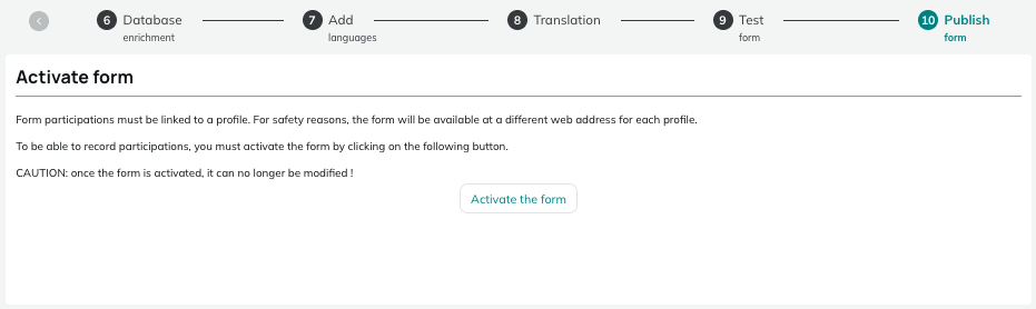Publish form