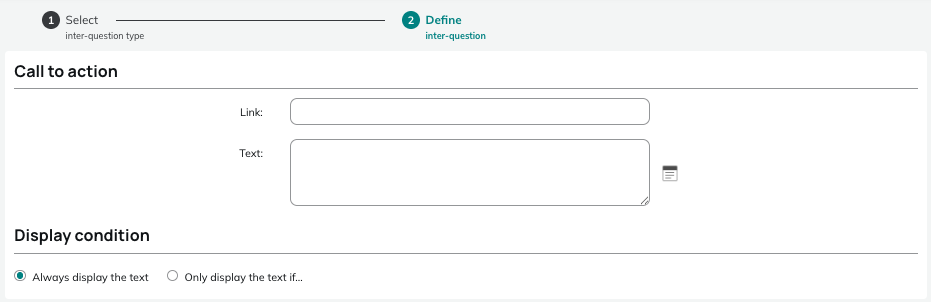 Inter-question display conditions