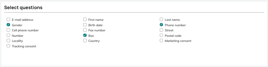 Predefined questions