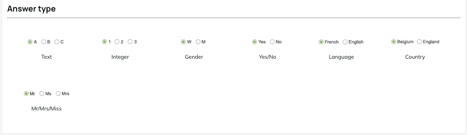 Radio button values
