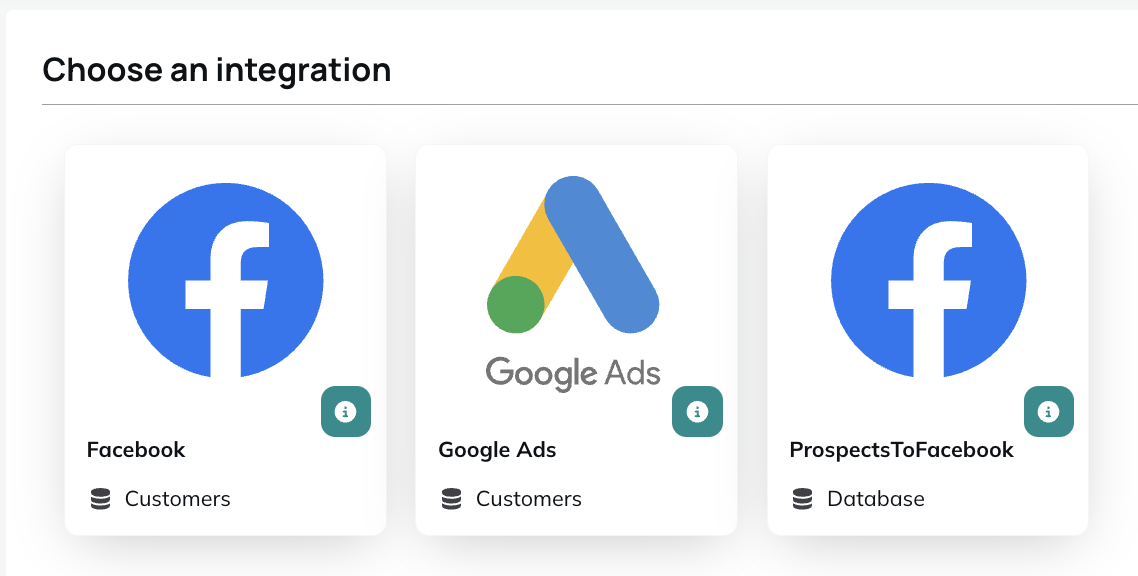 Select an integration