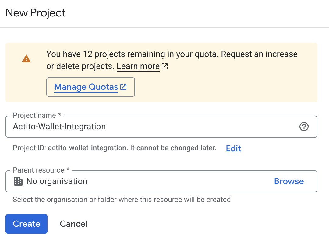 Create a project