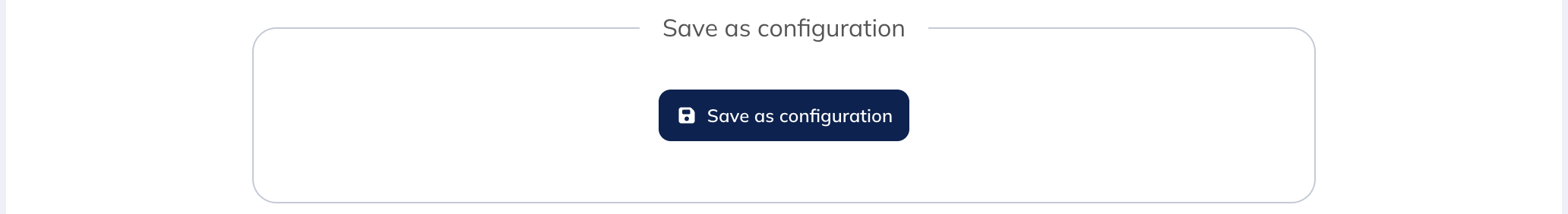 Saving the configuration