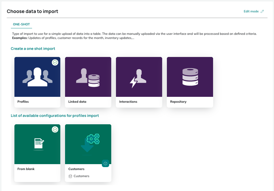 Profiles import