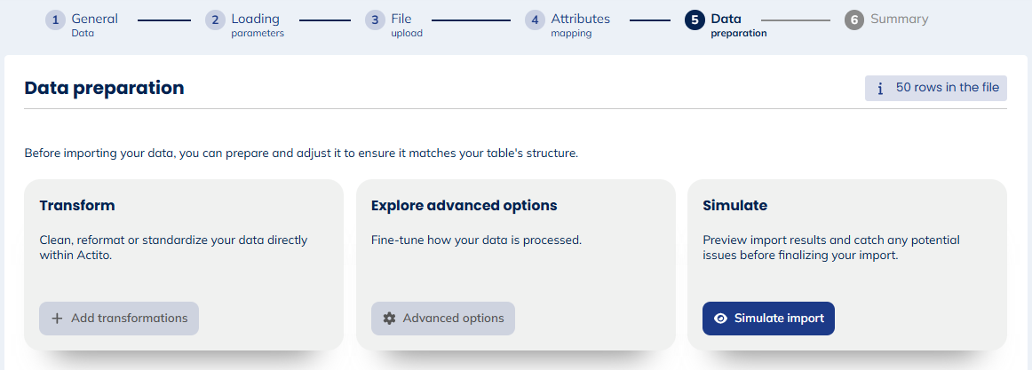 Data preparation step