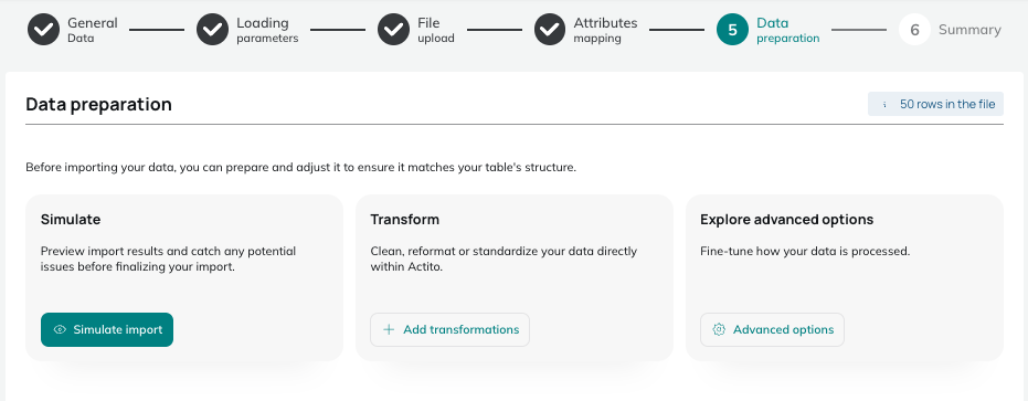 Data preparation step