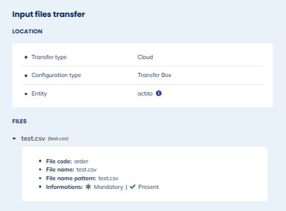 Input files transfer