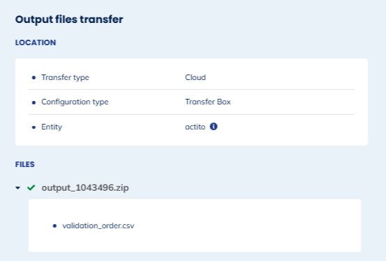 Output files transfer