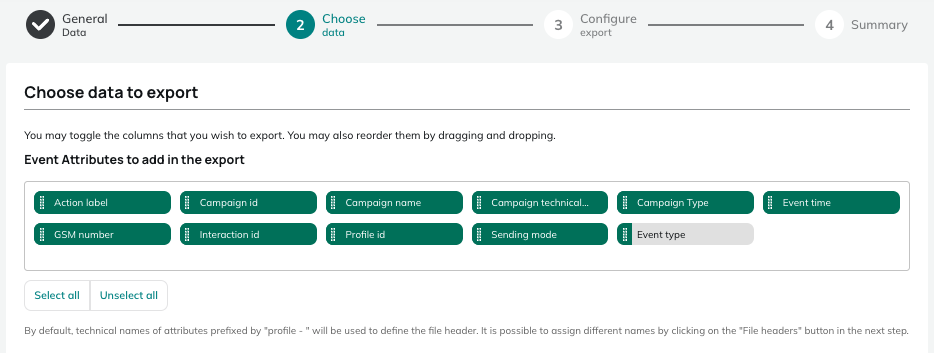 Data for WhatsApp Sent, Delivered, Opened and Clicked exports