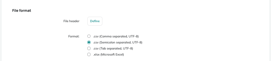 Format of file
