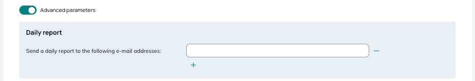 Advanced parameters