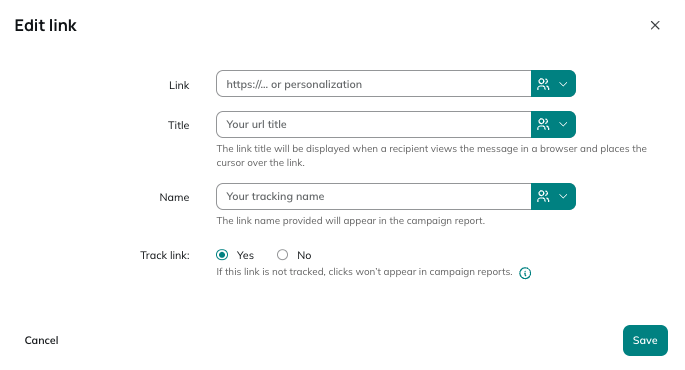 Link and title fields