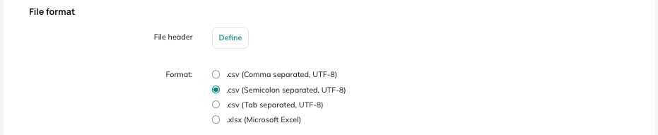 Format of file