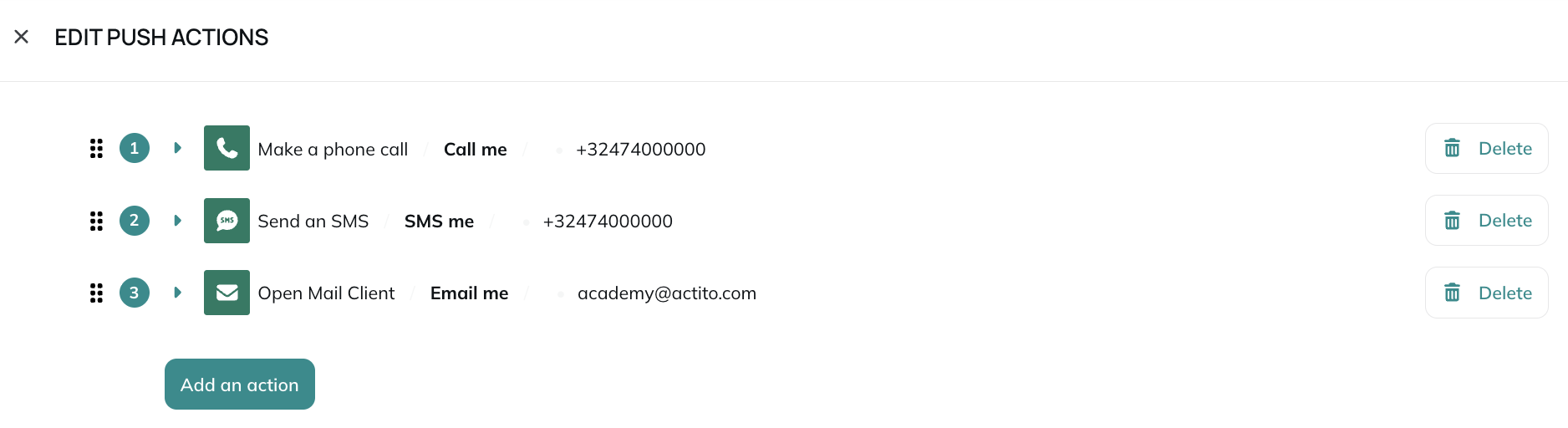 Add actions