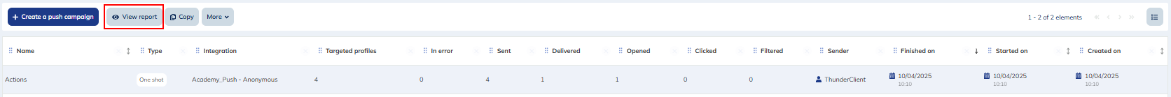 Button view report