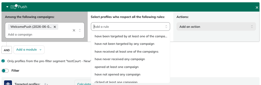 Targeting module for push