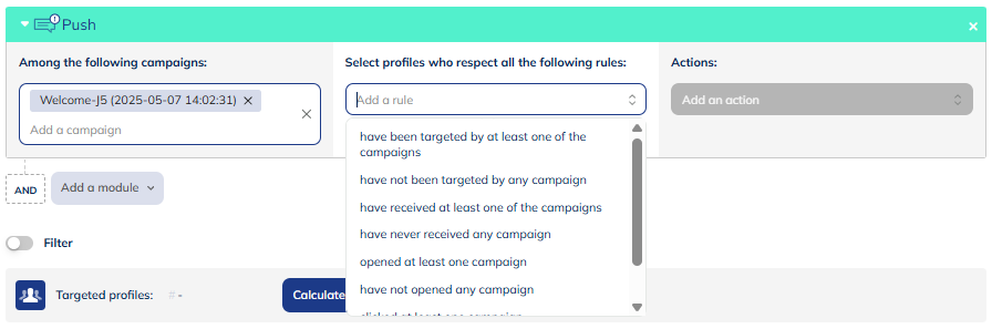 Targeting module for push