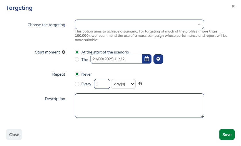 Targeting block parameters