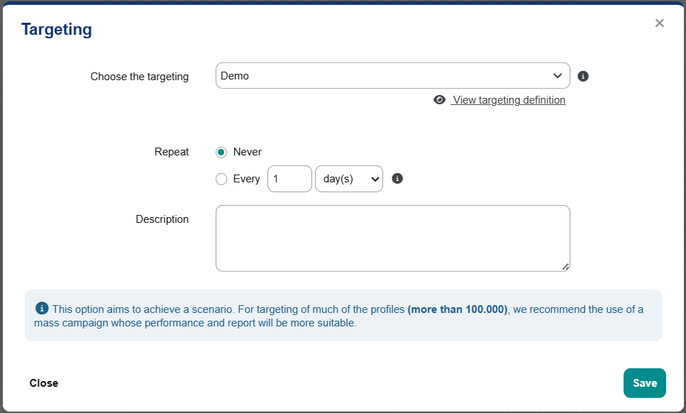 Targeting block parameters