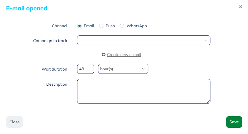 Campaign opened block parameters