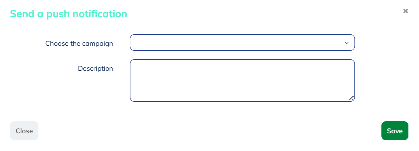 Send a push notification block parameters
