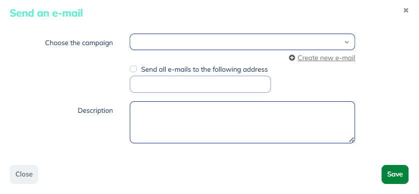 Send an email block parameters