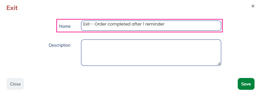 Name of the exit block