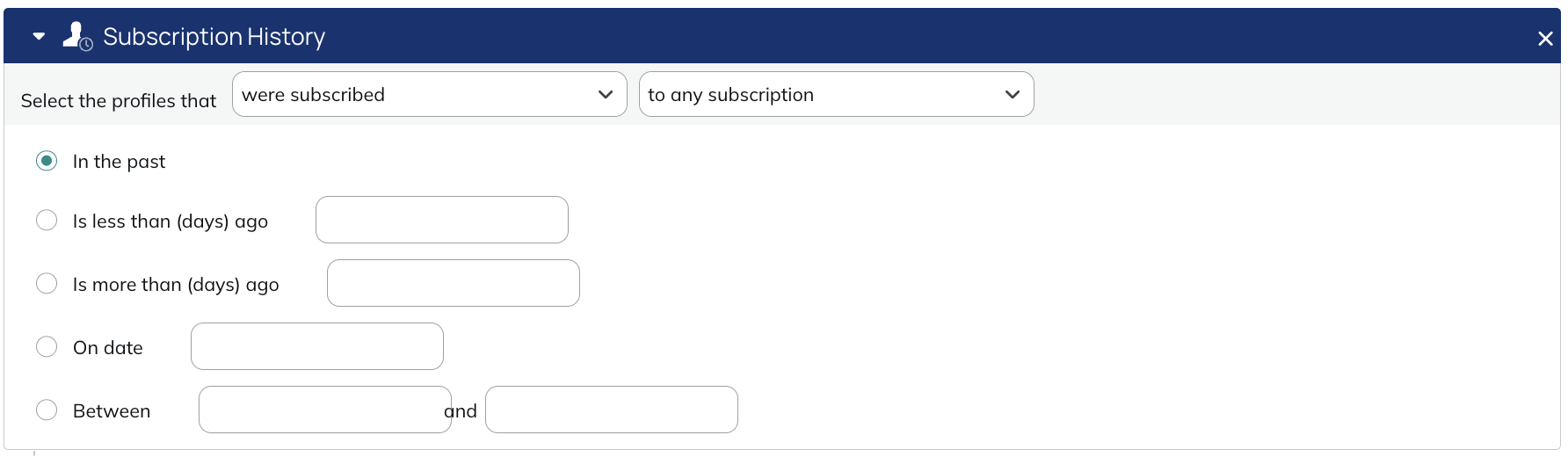 Subscription history module