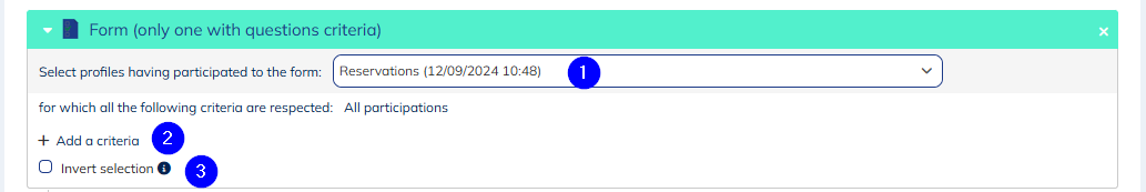Form (only one with questions criteria)