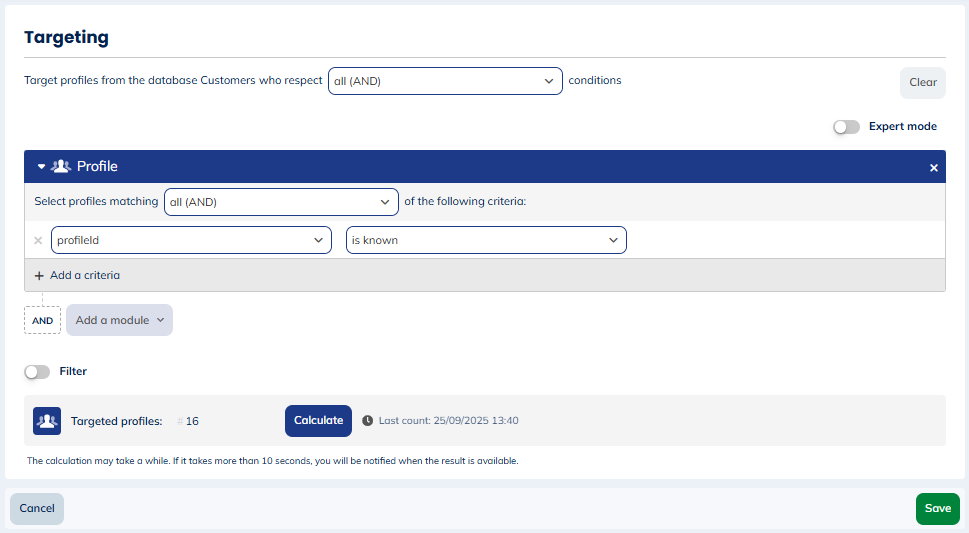 Overview targeting