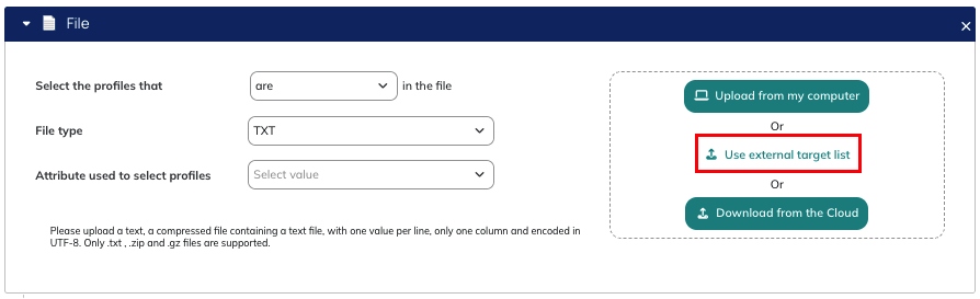 Use an external target list