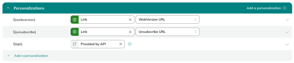 Provided by API personalization