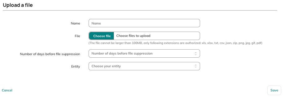 Upload information