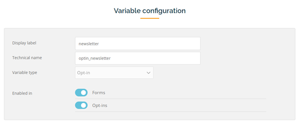 variable configuration