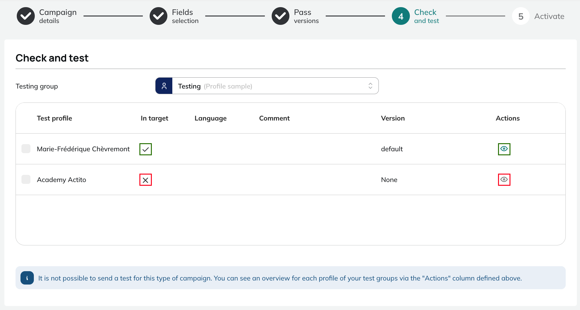 Check and test