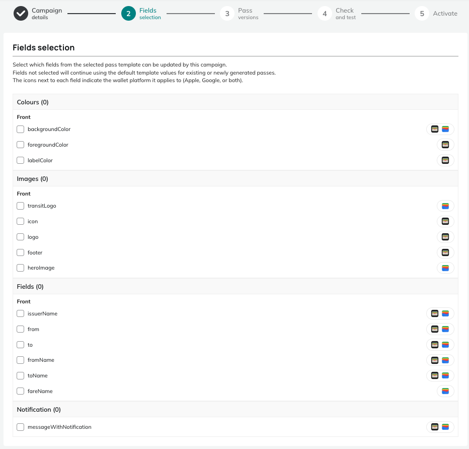 Wallet notifications