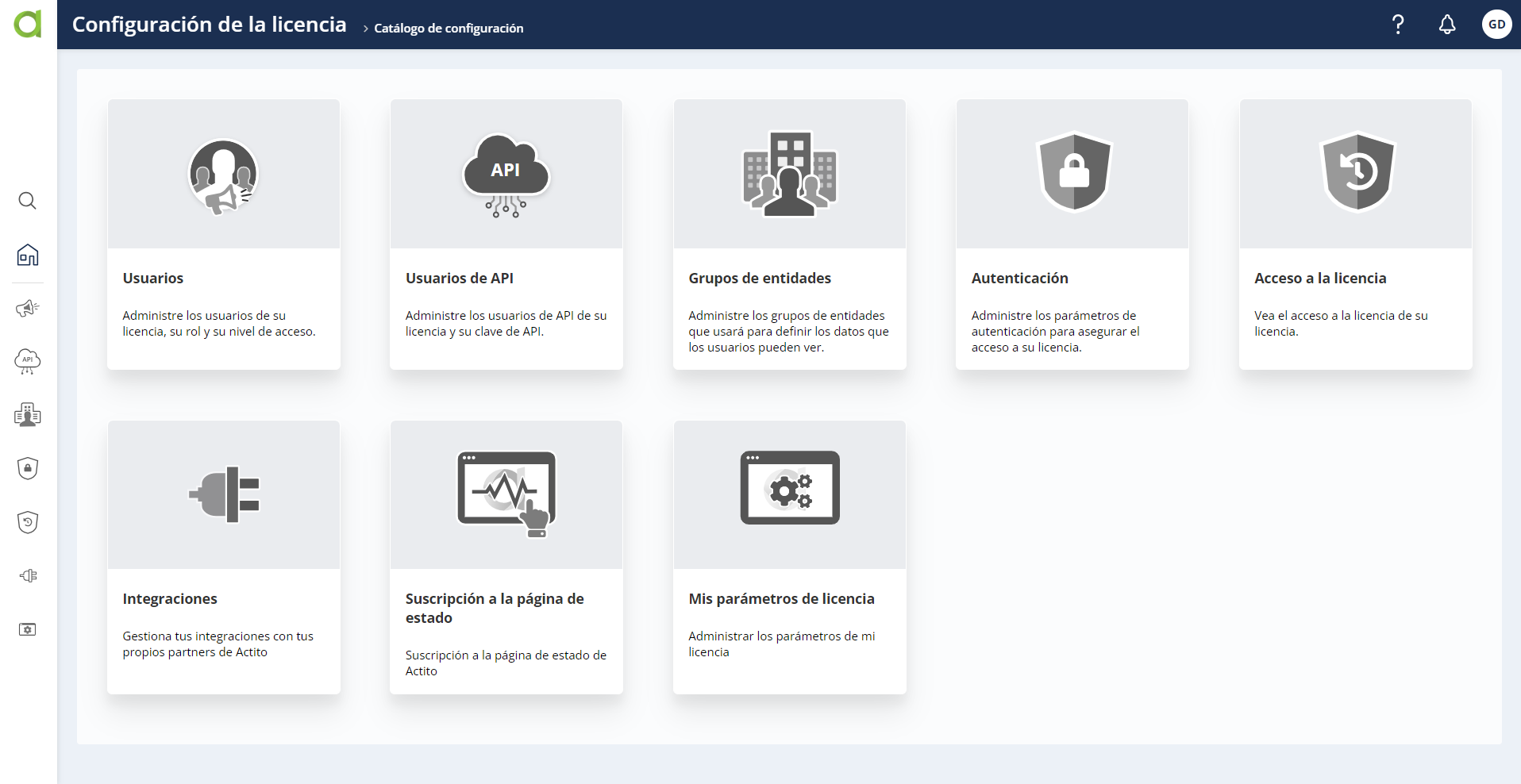 Portal de Configuración de la licencia