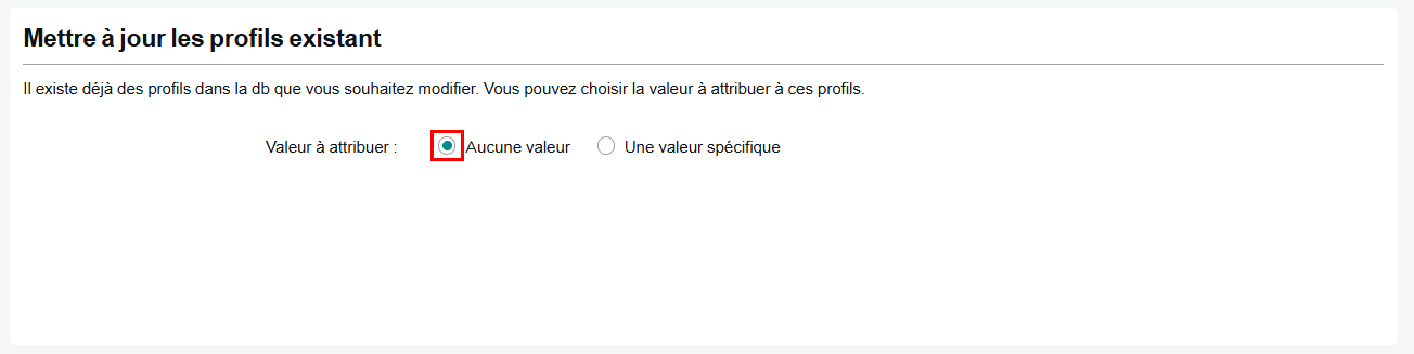 Aucune valeur