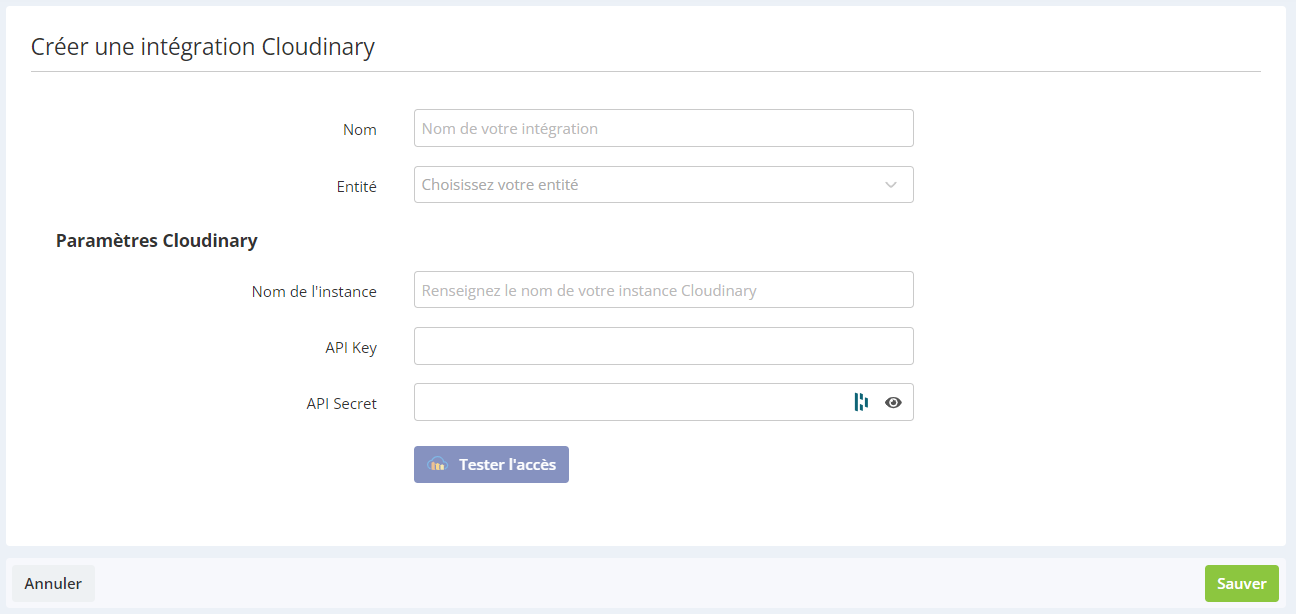 Crear Integrations