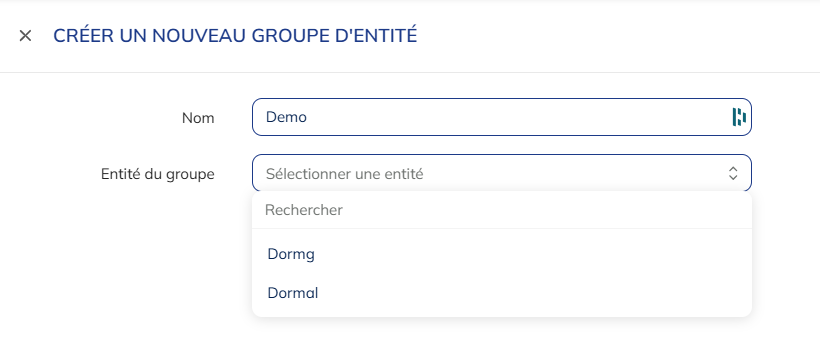 Crear un grupo de entidades
