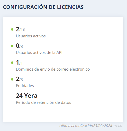 CONFIGURACIÓN DE LICENCIAS