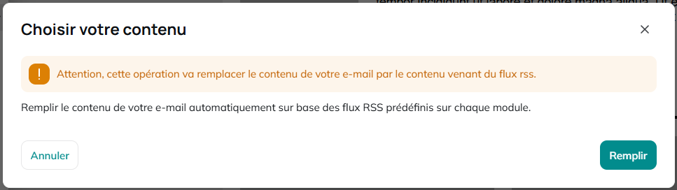 Choisir contenu