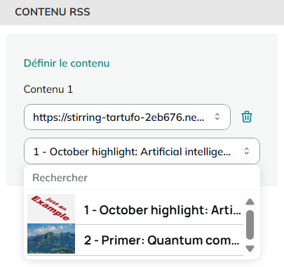 Definir contenu