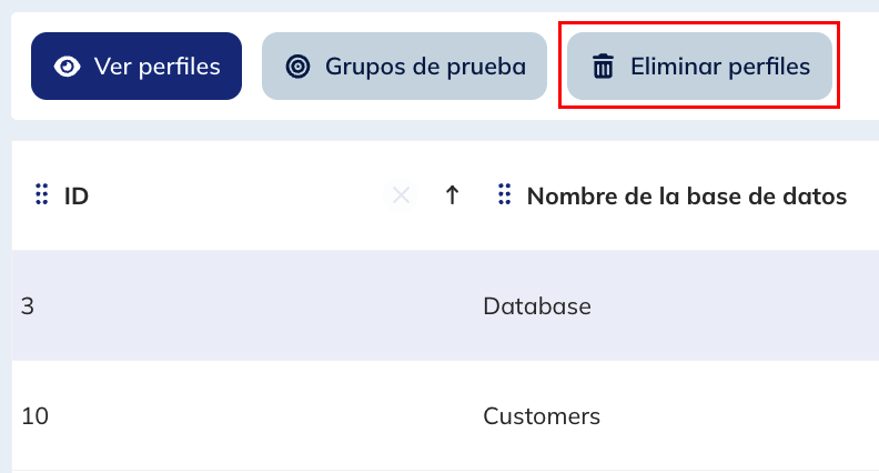 Eliminar perfiles a partir de una lista externa