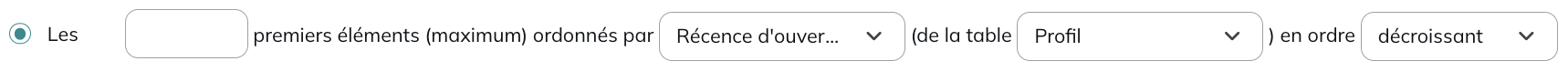 Filtre par nombre sur critère