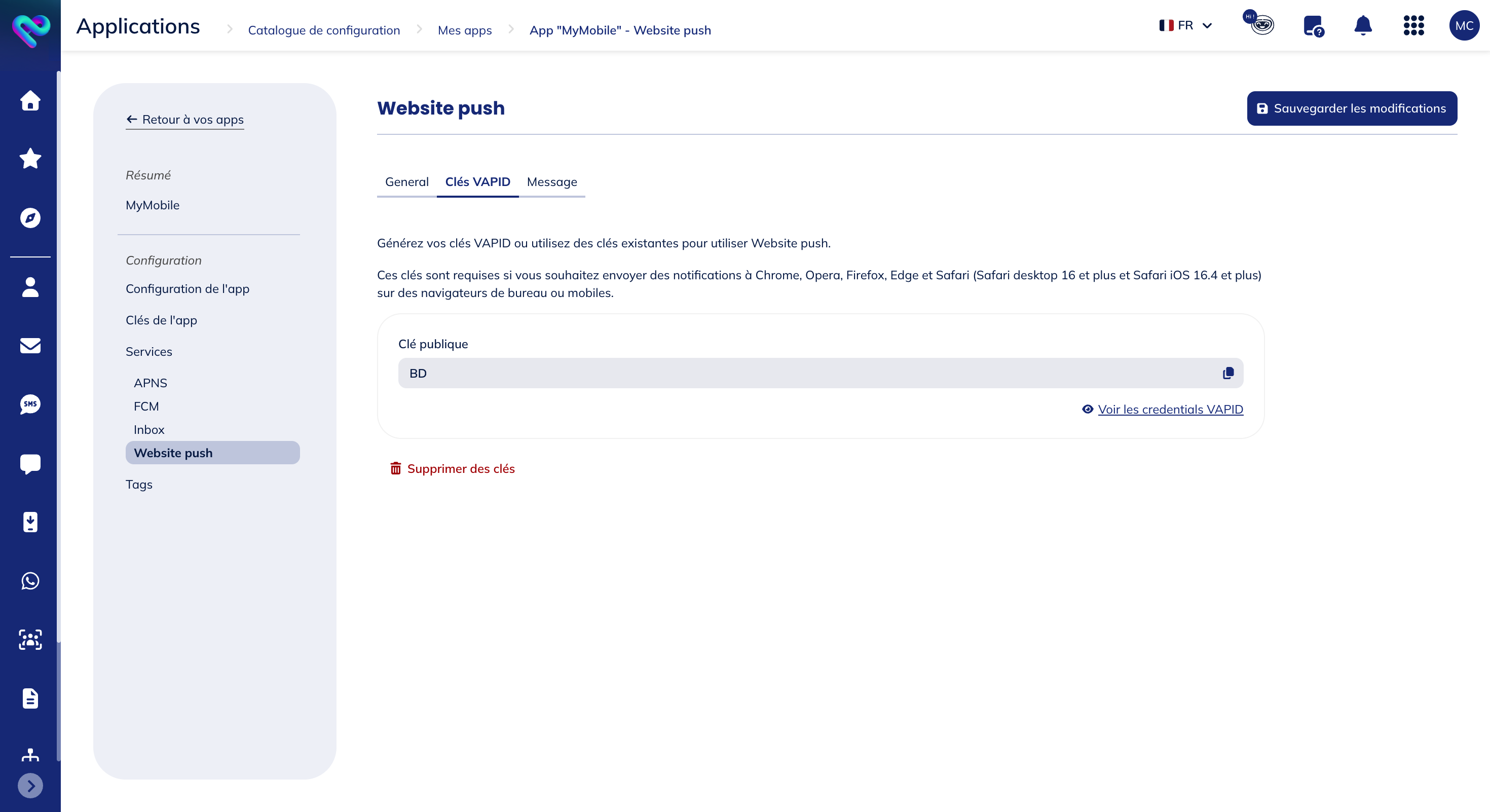 Clave VAPID generada